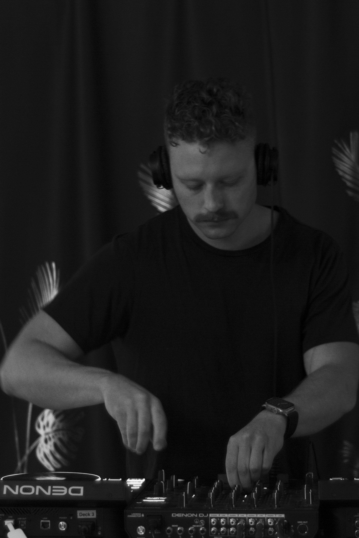 Professional DJ equipment and lighting setup